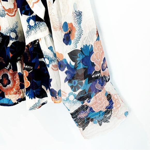 Tramp Floral Sheer Colorful Swing Blouse Size Large EUC - Picture 8 of 16